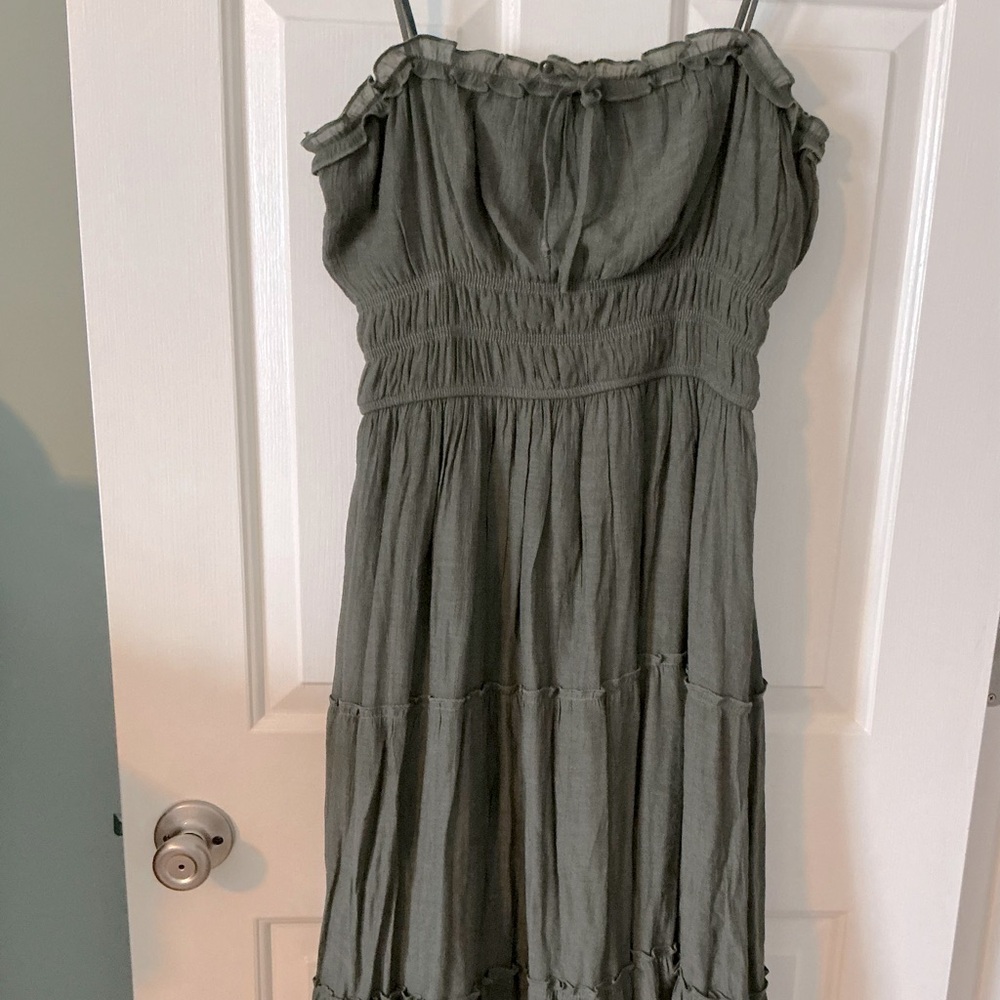 Trixxi Olive Green Women's Midi Sundress, Size XL
